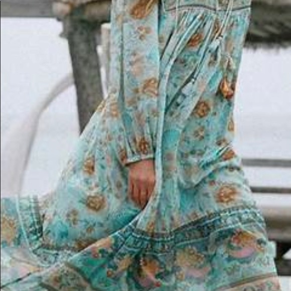 Spell & The Gypsy Collective Seashell Boho Midi Dress in Seafoam Size Small - Picture 8 of 12